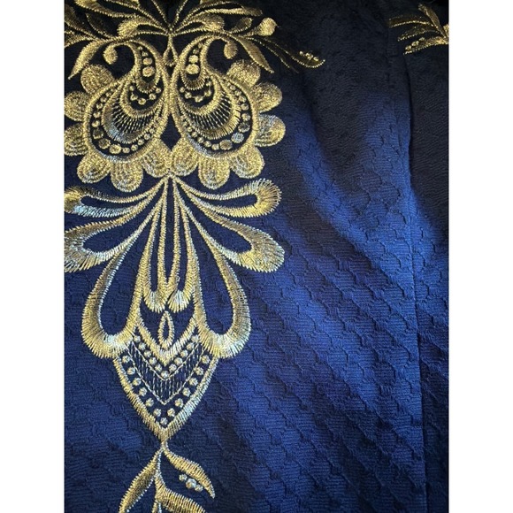 Lilly Pulitzer Navy Blue Strapless Gold Embroidered Cocktail Dress Size 6 - Picture 4 of 10